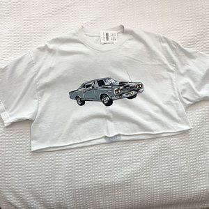 j gault speedway cropped graphic tee